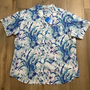 Columbia Men's Short Sleeve Button Down Shirt Hawaiian Floral Tropical XXL NEW‎